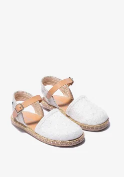 Sapatos De Cerimónia-Conguitos Alpercatas Bordadas Brancas