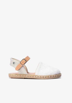 Sapatos De Cerimónia-Conguitos Alpercatas Bordadas Brancas
