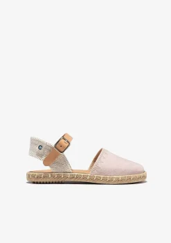 Sapatos De Cerimónia-Conguitos Alpercatas Bordadas Com Fivela Rosa