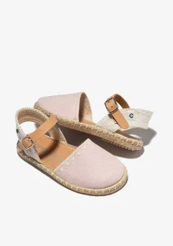 Sapatos De Cerimónia-Conguitos Alpercatas Bordadas Com Fivela Rosa