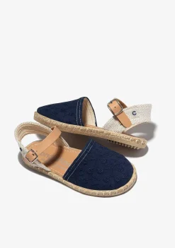Sapatos De Cerimónia-Conguitos Alpercatas Bordadas Marinha