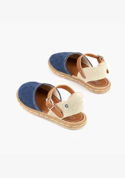 Alpercatas-Conguitos Alpercatas Bordadas Marinha De Menina