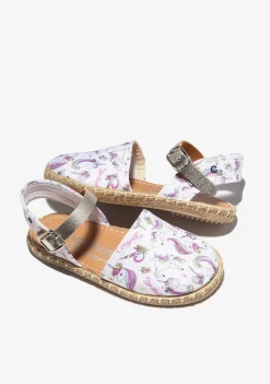 Alpercatas-Conguitos Alpercatas Com Fivela De Unicornios Brancos
