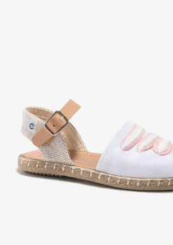 Sapatos De Cerimónia-Conguitos Alpercatas Com Tiras De Fivela Brancas