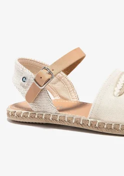 Sapatos De Cerimónia-Conguitos Alpercatas Com Tiras De Fivela Bege