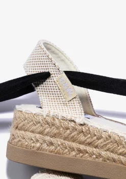 Alpercatas-Conguitos Alpercatas Cunha Bege Menina Lona P&B