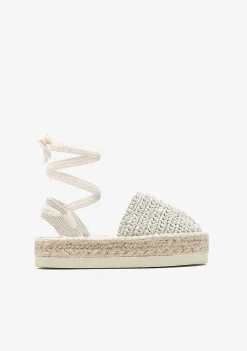Sapatos De Menina-Conguitos Alpercatas De Alcas Bege Preto E Branco