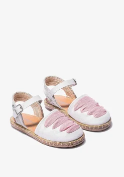 Alpercatas-Conguitos Alpercatas De Fivela Brancas Rosa De Menina