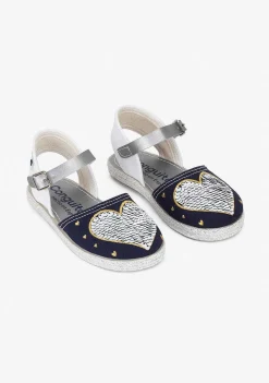 Alpercatas-Conguitos Alpercatas De Lantejoulas Reversiveis Com Coracao De Menina