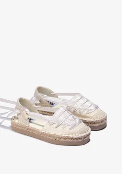 Sapatos De Cerimónia-Conguitos Alpercatas Menina Bege Lona P&B