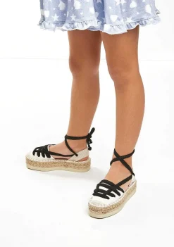 Sapatos De Menina-Conguitos Alpercatas Off White Alpercatas B&W