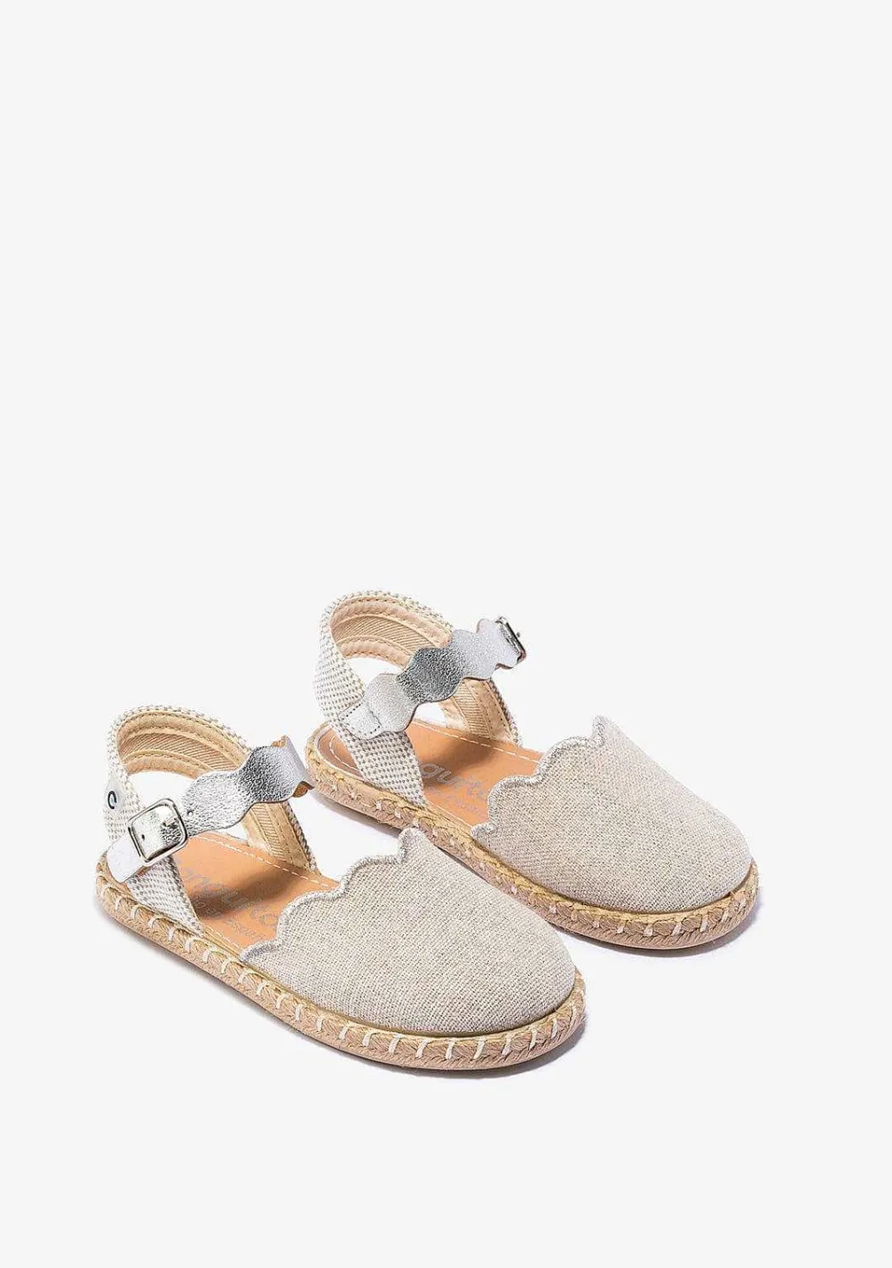 Sapatos De Menina-Conguitos Alpercatas Ondas Prateadas De Menina Metalizadas