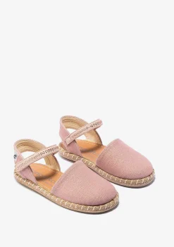 Alpercatas-Conguitos Alpercatas Rosa De Menina Metalizadas