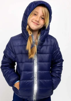 Roupas De Menina-Conguitos Anorak Reflexivo Reciclado Azul Marinho Feminino