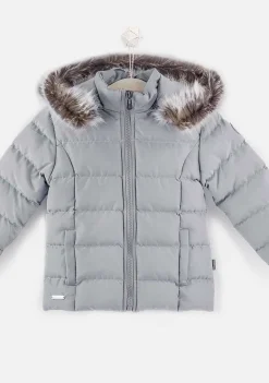 Jaquetas-Conguitos Anoraque De Pelo Cinzento Para Menina