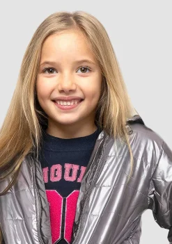 Roupas De Menina-Conguitos Anoraque Prateado De Menina