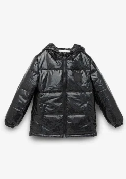 Roupas De Menina-Conguitos Anoraque Preto Iridescente De Menina
