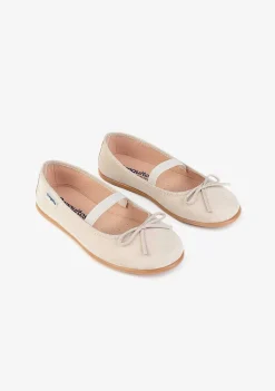 Sapatos Rasos-Conguitos Bailarinas Basicas Bege De Menina