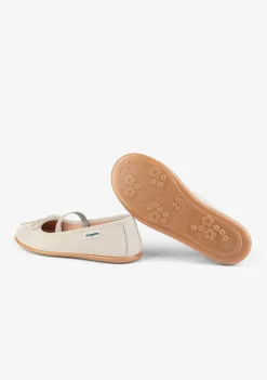 Sapatos Rasos-Conguitos Bailarinas Basicas Bege De Menina