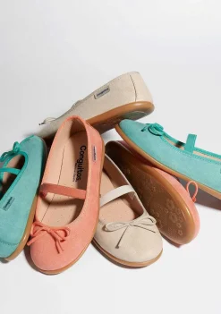 Sapatos Rasos-Conguitos Bailarinas Basicas Coral De Menina