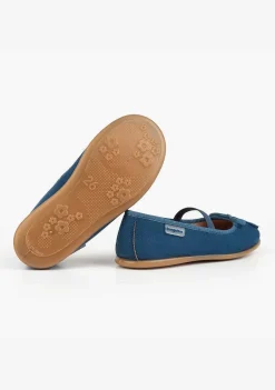 Sapatos Rasos-Conguitos Bailarinas Basicas De Menina Azul Indigo