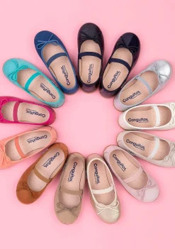 Sapatos Rasos-Conguitos Bailarinas Basicas De Menina Azul Indigo