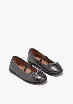 Sapatos De Cerimónia-Conguitos Bailarinas Chumbo Metalizadas Para Menina P&B