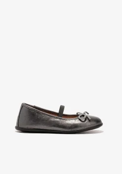 Sapatos De Cerimónia-Conguitos Bailarinas Chumbo Metalizadas Para Menina P&B
