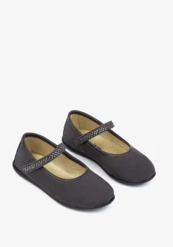 Sapatos Rasos-Conguitos Bailarinas Cinzentas De Menina Com Strass