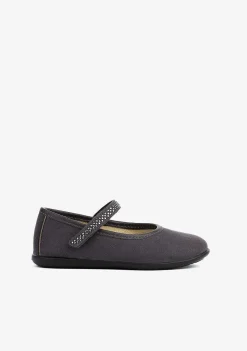 Sapatos Rasos-Conguitos Bailarinas Cinzentas De Menina Com Strass