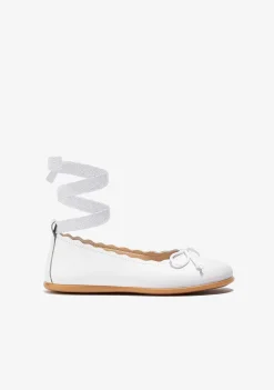 Sapatos De Cerimónia-Conguitos Bailarinas Com Alca Branca Waves P&B
