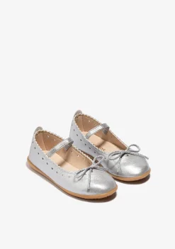 Sapatos De Cerimónia-Conguitos Bailarinas Com Arco Prateado