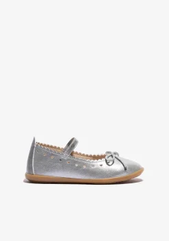 Sapatos De Cerimónia-Conguitos Bailarinas Com Arco Prateado