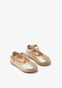 Sapatos De Cerimónia-Conguitos Bailarinas Com Fivela Platina Para Bebé