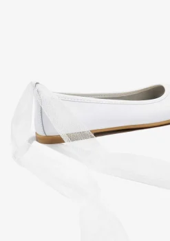 Sapatos De Cerimónia-Conguitos Bailarinas De Alca Branca Preto E Branco