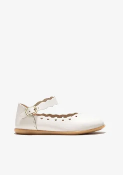 Sapatos De Menina-Conguitos Bailarinas De Fivela Bege De Menina