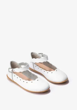 Sapatos De Menina-Conguitos Bailarinas De Fivela Branca Para Menina
