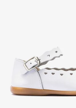 Sapatos De Cerimónia-Conguitos Bailarinas De Fivela Branca Para Bebé