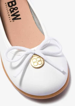 Sapatos De Cerimónia-Conguitos Bailarinas De Laco Branco Menina Napa P&B