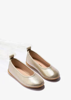 Sapatos De Cerimónia-Conguitos Bailarinas Laco Platina De Menina Metalizadas