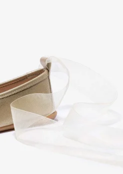 Sapatos De Cerimónia-Conguitos Bailarinas Laco Platina De Menina Metalizadas