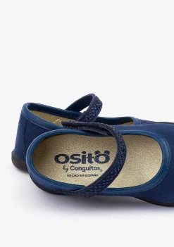 Sapatos Rasos-Conguitos Bailarinas Marinha Para Bebé Com Strass