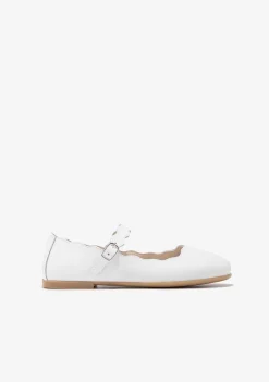 Sapatos De Cerimónia-Conguitos Bailarinas Ondas Com Fivela Branca P&B