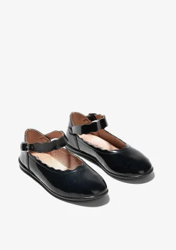 Sapatos De Cerimónia-Conguitos Bailarinas Ondas Marinho Menina