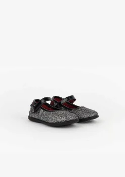 Sapatos Rasos-Conguitos Bebé Leopardo Estampa Glitter Mary Janes