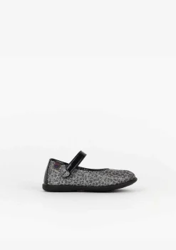Sapatos Rasos-Conguitos Bebé Leopardo Estampa Glitter Mary Janes