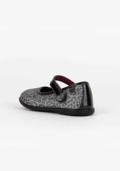 Sapatos Rasos-Conguitos Bebé Leopardo Estampa Glitter Mary Janes