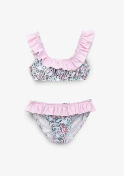 Roupas De Menina-Conguitos Biquini Menina Azul Claro Estampa Sereia