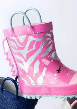 Botas De Chuva-Conguitos Borracha Para Botas De Chuva Unicornio Rosa