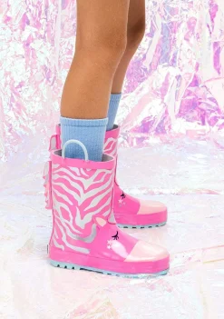 Botas De Chuva-Conguitos Borracha Para Botas De Chuva Unicornio Rosa